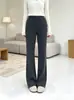 Calça Flare Ultrafina Sem Cintura [Calça Revenge 2.0] Zíper Invisível Cintura Reta Levemente Elástica Calça Elegante Feminina