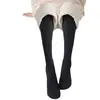 Leggings de Lana Gruesa para Mujer de Otoño e Invierno, Forrados de Felpa, Ropa Exterior Cálida, Medias Panty con Talón en Ángulo Recto con Forma de Pie, Calcetines de Pie Grises