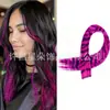 Extensões de cabelo sem costura de peça única, extensões de cabelo coloridas com estampa de leopardo, apliques de cabelo coloridos tingidos para pendurar na orelha, extensões de cabelo de pena, fibra sintética para comércio exterior no atacado