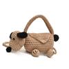 Bolsa infantil de lã 2025 nova fofa cachorro tridimensional bolsa de ombro transversal moda trançada meninos e meninas bolsa para celular