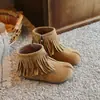 Botines de tobillo con flecos estilo coreano para niñas, nueva colección otoño/invierno, zapatos de bebé cómodos de suela blanda, zapatitos de princesa para niñas