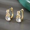 Pendientes de lujo de estilo europeo y americano con incrustaciones de cobre y circonita con hebilla cuadrada geométrica, tendencia retro, elegantes, de color, fabricantes al por mayor