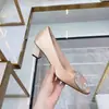 Tacones Altos Retro Satén Tacón Grueso FUGEN Nuevo Punta Cuadrada Tacón Medio Zapatos de Salón Tacones Altos con Pedrería Zapatos de Boda Dropshipping Hebilla Cuadrada