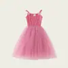 Vestido de mariposa transfronterizo para niñas, vestido de princesa para la playa, vestido de tutú para bebé de colores dulces, Falda para niña