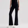 Pantalones de yoga acampanados para mujer, de cintura alta, levanta glúteos, sin costuras, control de abdomen, pantalones deportivos ligeramente acampanados, pantalones para fitness y Pilates, pantalones adelgazantes