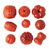 Accesorios de joyería de cristal natural y ágata roja del sur, ágata color rojo caqui, calabaza de la fortuna, cabeza de león con agujeros, productos semiacabados al por mayor