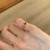 Anel Aberto de Flor de Íris para Mulheres, Design Exclusivo com Sensação de Luxo, Anel de Dedo Indicador de Luxo Leve, Estilo Floral Vintage com Cravação de Diamante
