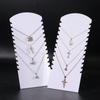 Soporte de Exhibición de Collares de Joyería Acrílico Transparente y Blanco Personalizado Adecuado para Hogar Dormitorio Tocador Tienda Minorista