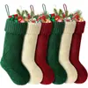 Fornecimento exclusivo transfronteiriço de meias de presente de tricô, meias de Natal de pelúcia, pingentes de decoração para árvore de Natal e janelas, meias de doce de lã e enfeites para pendurar