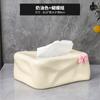 Caja de pañuelos de cerámica ins para sala de estar, baño de estilo crema avanzado, estilo lujoso y de alta calidad, decoración sin perforaciones estilo glaciar.
