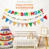 Escena de Pancarta de Cumpleaños Decoración de Cumpleaños Banderines Triangulares Guirnalda Decorativa Primer Cumpleaños Niños y Niñas Banderas Colgantes Accesorios de Ambiente Venta al por Mayor