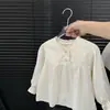 Camisas de Meninas para Primavera e Outono Moda Infantil Camisa Jacquard Doce de Renda Individual e Moderna de Marca Estilo Mori Camisa Boneca