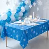 Toalha de Mesa Floco de Neve de Natal Restaurante Decoração de Casa Descartável Impermeável PE Toalha de Mesa Desenho Animado Papai Noel Rena Toalha de Mesa
