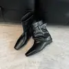 Primer encuentro: elegantes y geniales, versátil uso de dos maneras, hebilla de cinturón retro desmontable, botas largas de pierna recta para mujer, estilo de bota minimalista