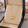 Colar de aço titânio letra H diamante completo de alta qualidade feminino verão ins simples frio que não desbota colar joias femininas atacado