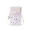 2025 Nuevo Bolso para Teléfono Móvil con Pantalla Táctil Bolsa Mini Delgada de Flores Frescas Bolso Pequeño Portátil Cruzado al Hombro para Mujer