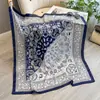 Lenço de seda sintética estampado lenço quadrado grande moda feminina novo lenço de caju feminino viagem toalha de praia decorativa atacado