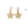 Pendientes Transfronterizos con Textura de Perla Microincrustaciones de Circonita Estilo Retro Francés Estilo Hong Kong de Gama Alta Versátiles para el Día a Día Pendientes para Mujer