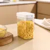 Pote Selado para Pet de Abertura Fácil Pote para Armazenamento de Alimentos na Geladeira Pote de Plástico Transparente para Armazenamento de Grãos e Lanches Selado e Conserva Fresca
