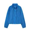 Fábrica de Ropa para Mujer Transfronteriza Venta al por Mayor Otoño 2026 Estilo Europeo y Americano Color Sólido Plisado Chaqueta de Nylon Prenda Exterior Superior