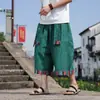 Pantalones rectos holgados de pierna ancha estilo Xizang, cinturón L, pantalones cortos nuevos estilo chino 8X para hombre, estilo chino estampado