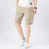 Novos Shorts Casuais Masculinos de Verão 2026, Shorts de Trabalho para Praia, Calças Casuais de Cinco Pontos em Algodão Lavado de Cor Sólida