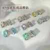 Decoraciones para Uñas con Pedrería de Azúcar Hielo K9 con Forma Rectangular de Ángulo Recto, Bolas de Pedrería Acabadas en Blanco y Azul Océano para Uñas