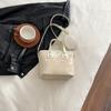 Bolso de Cubo Simple de Color Contrastante para Llevar en la Mano para Mujer 2024 Nuevo Diseño de Moda de Estilo Coreano Trendy Bolso Bandolera para Axila