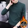 Outono Inverno Pelúcia Dupla Face Base Camada Masculina Média Gola Alta Camiseta Versátil Espessada Quente Roupa Íntima Manga Longa Masculino