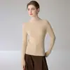 Suéter de Cachemira de Cuello Medio para Mujer, 100% Cachemira Pura, Suéter de Punto sin Costuras, Top Básico Versátil para el Trabajo