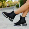 Novas Botas Martin de Camurça Moda Rodada para Comércio Exterior com Solado Grosso para Mulheres, Botas Chelsea de Camurça Versáteis Casuais da Moda