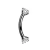 Joias de Piercing Europeias e Americanas de Aço Inoxidável Transfronteiriças Zircônia Redonda Stud para Sobrancelha Barra Curva Argola para Sobrancelha Piercing Corporal