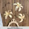 3 Cabezas de Lirios Dorados, Lirios Artificiales, Flores Artificiales, Flores Falsas, Arreglos de Piso para Salón de Bodas, Flores para Decoración de Ventanas, Estilo Nuevo