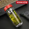 Envío directo Té y Separación de Agua Vidrio de Borosilicato Alto Antiexplosión y Resistente al Calor Logo Impreso Taza de Té de Doble Capa Antiescaldado Taza de Agua