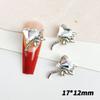 Librito Rojo nuevo caliente corazón torcido diamante joyería de uñas aleación tridimensional amor súper flash decoración de uñas al por mayor