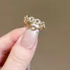 Nuevo Anillo de Zirconia para Hacer Dinero Estilo Chino, Lujo Ligero, Versátil, Personalizado, Moderno, Retro, de Nicho, Anillo Abierto Ajustable