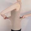 Chaleco térmico de terciopelo con doble bolsillo para mujer, calentador de vientre, calentador de estómago, cepillado de doble cara, sin costuras, corte ajustado