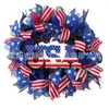 Guirlanda Americana de Dia da Independência Transfronteiriça, Guirlanda Patriótica, Decoração de Feriado Nacional, Montagem de Cena, Enfeites para Pendurar na Porta da Frente, Adereços