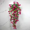 Flor Artificial Violeta Transfronteriza Eucalipto Gloria de la Mañana Flor de Seda Hogar Boda Patio Exterior Colgante de Pared Ratán Techo