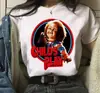 Camiseta Estampada Gráfica Chucky Moda Streetwear Casual Gola Redonda Manga Curta Tamanho Grande Feminina