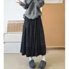 Falda midi de retazos de encaje francés H1494 para mujer, nuevo estilo de otoño, falda de pastel de línea A de cintura alta adelgazante, vestido largo suave y elegante
