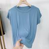 Camiseta de manga corta Xiao Fei para mujer, nicho, color sólido, moda 2023 verano, mercancía europea, chaqueta delgada, camiseta básica, una generación