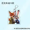 Chaveiro de Presente para Mochila Escolar Acrílico Dupla Face Judy e Nick Charms de Animais Fofos de Alta Qualidade