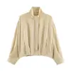 Comercio exterior transfronterizo estilo europeo y americano ropa de mujer ZA AliExpress superventas chaqueta aviador a cuadros versátil con cuello alto