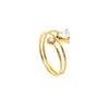 Anillo Minimalista de Tres Capas con Forma de Corazón Enroscado Estilo Europeo y Americano con Circonita, Banda Delgada de Acero Inoxidable con Diamante Doble Multicolor, Anillo Abierto Estilo Lujo Ligero