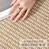 Tapete de Sala de Estar Bicolor de Sisal Sintético, Tapete para Mesa de Centro de Sofá Anti-Garras de Gato com Laço de Abacaxi, Tapete de Quarto Estilo Wabi-Sabi em Estoque