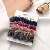 Paquete de 6 Scrunchies de Satén Versátiles Gomas Básicas para el Cabello Bandas para el Cabello Estilo Japonés Accesorios para el Cabello Esponjosos