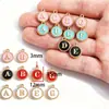 Acessórios para joias DIY pulseira de renda esmaltada dupla face brincos pequenos pingentes esmaltados 26 letras inglesas liga