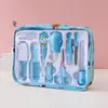 Kit de Cuidados para Bebê Conjunto de 10 Peças Cortador de Unha para Bebê Alimentador de Medicamentos Kit de Cuidados Aspirador Nasal Cotonete para Ouvido Armazenamento