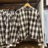Camisa de Franela Cuadrada de Manga Larga para Mujer Camisa de Cuadros para Aire Acondicionado Otoño E489406/489508/488559